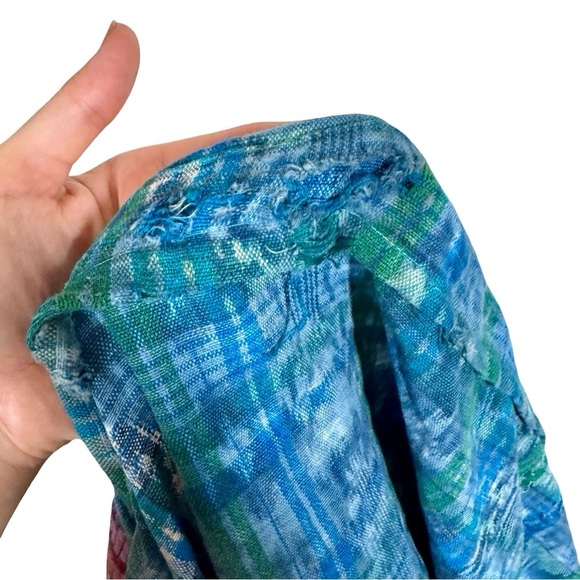 Handmade Vintage 80s Guatemalan Ikat Maxi Dress Embroidered Huipil Panel - Picture 9 of 9